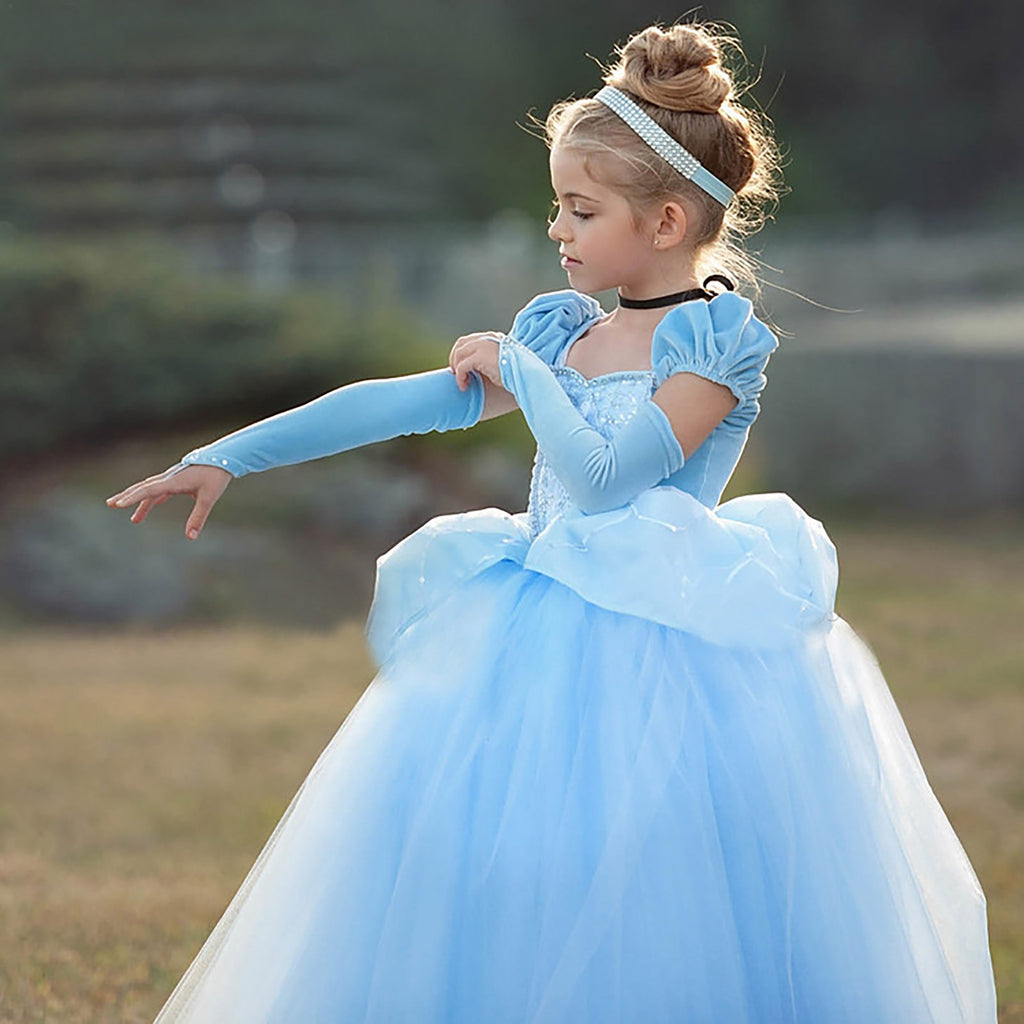 cinderella princess dresses Blue Princess Cinderella Costume Dress for Girls Dress Up. Queen of Kingdom. Sara Dresses